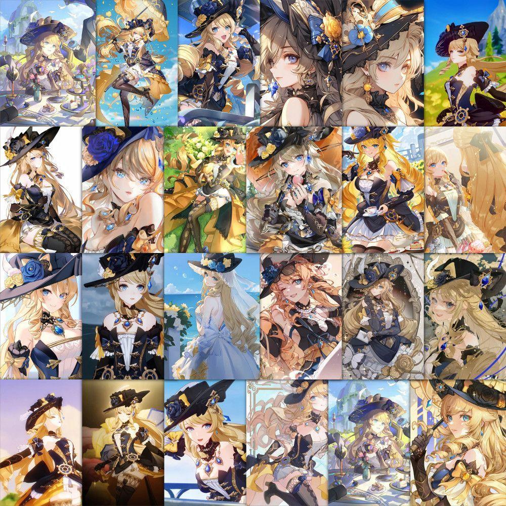 63 Pieces of Genshin Impact Navia-themed Peripheral Stickers for Decorating Mobile Phones and Waterproof Decals