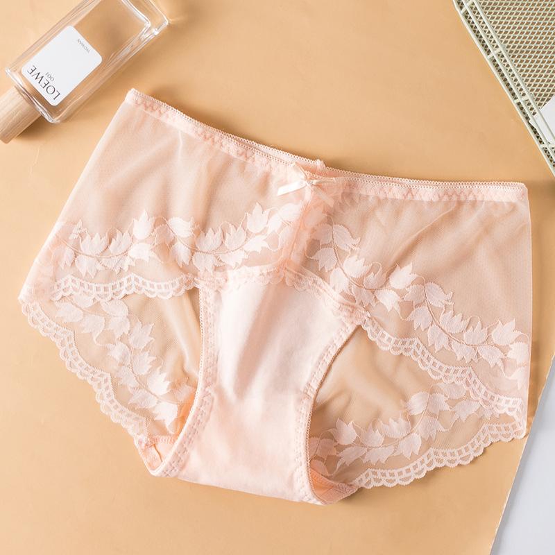 Damen-Unterwäsche, große Spitze, Damen-Unterwäsche, reine Baumwolle, antibakteriell, Fliege, hohe Taille, Kontraktionsdreieck, keine Spuren