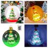 Transparent Inflatable Christmas Ball with Lights Outdoor Christmas PVC Ornament Snowflake Foam Filled Faux Crystal Ball for Festive Decor