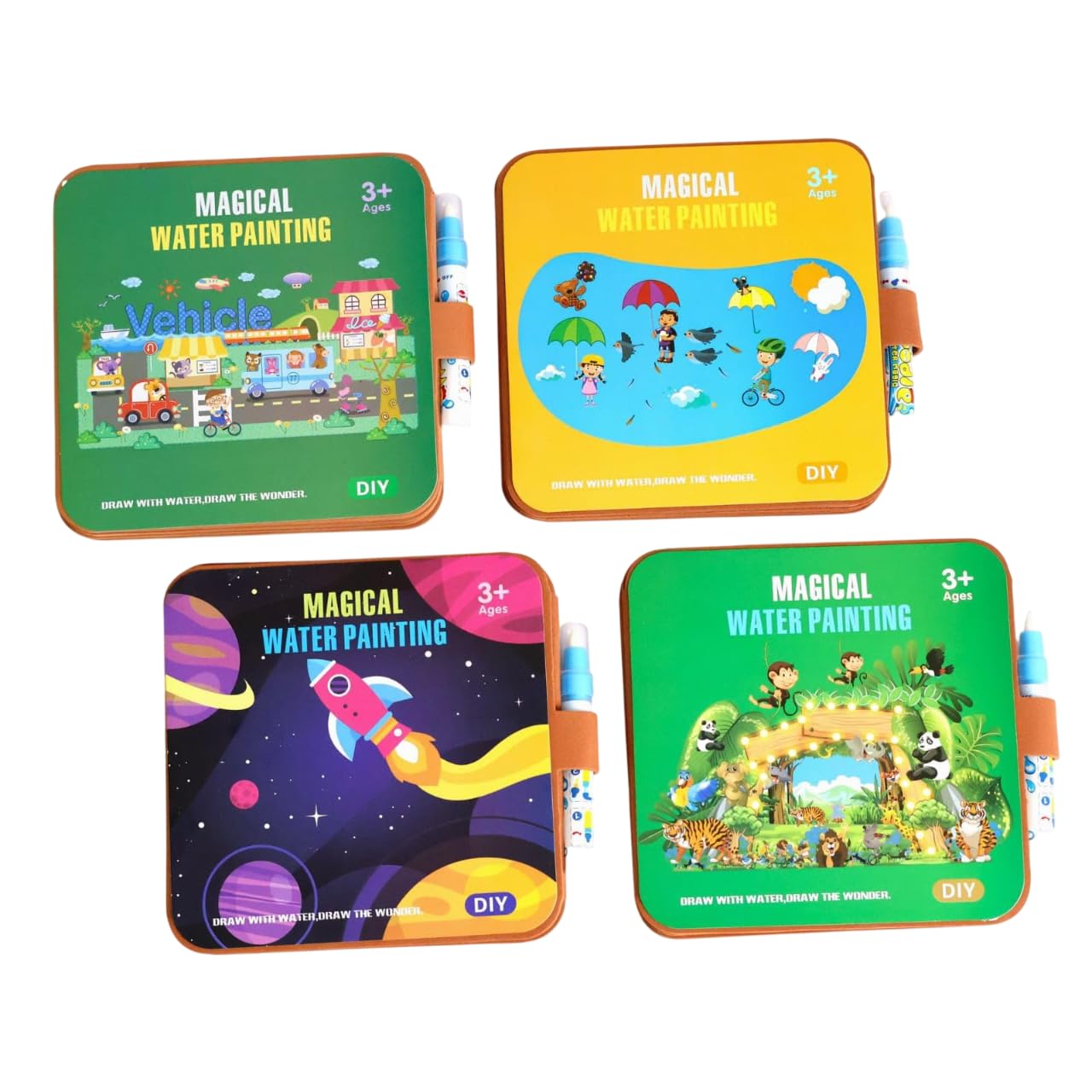 Return Gift for Kids Reusable Magical Water Painting Doodle Book for Ages 3+ Draw with Water, Draw The Wonder Early Learning Brain Development (P