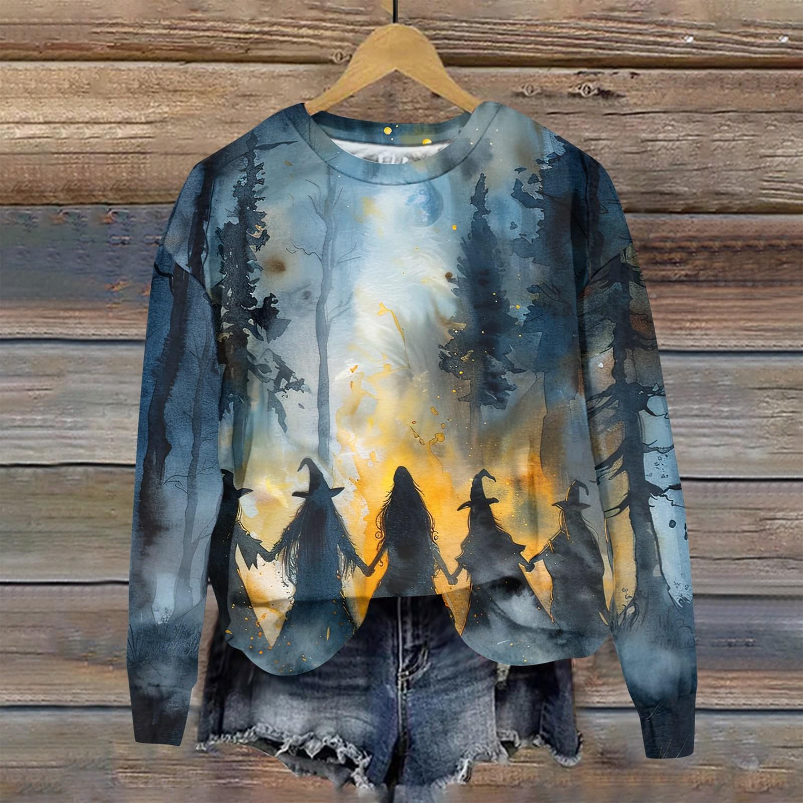 

Женская мода повседневная толстовка с капюшоном с длинным рукавом и принтом на Хэллоуин S оранжевый