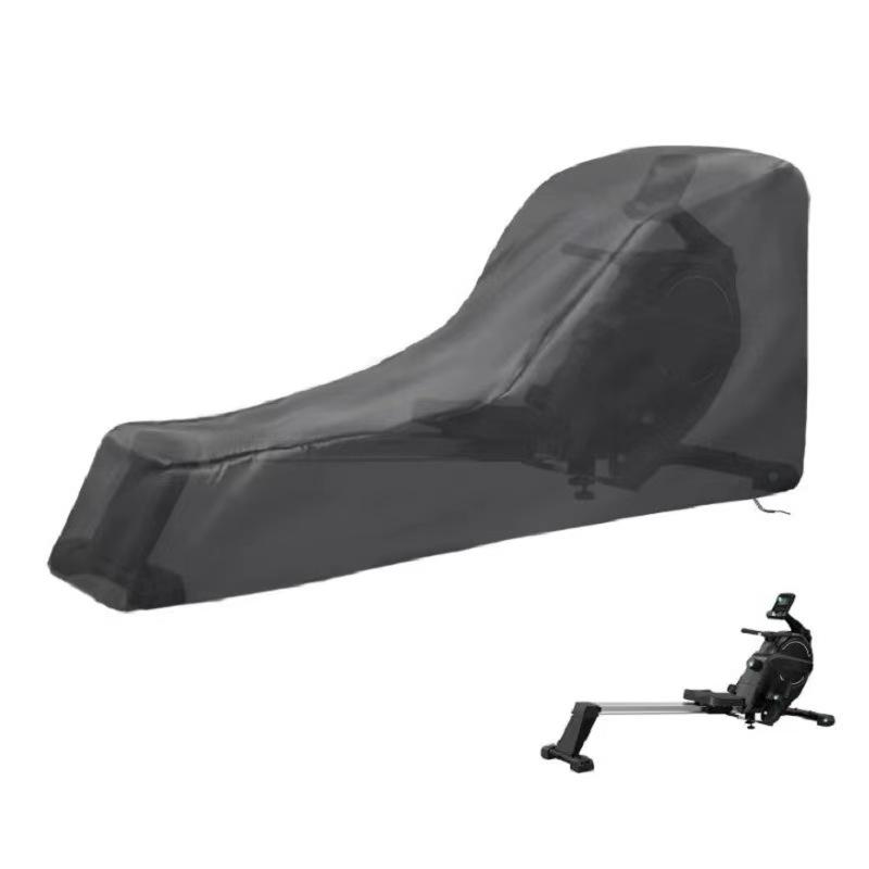 210D Rowing Machine Cover Black Waterproof Dustproof Protector 241x61x102cm for Dual Rail Home Gym Fitness Equipment