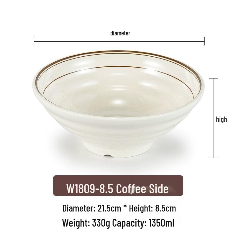 Pink Melamine Ramen Bowl - Creative Conical Hat Design, Imitation Porcelain, Large for Beef Noodle Soup and Mala Tang.