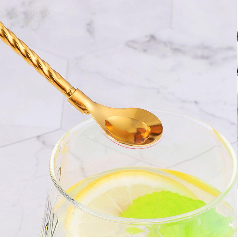 New Bar Tea Reusable Bent Filter Straws Spoon Coffee Spoons Stainless Steel Drinking Straw