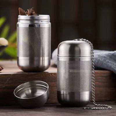 Colino da tè Infusore per tè in acciaio inossidabile Colino a maglia fine Sfera da tè con gancio a catena per spezie di tè sfuse