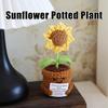Crochet Sunflower Plush Toy, Emotional Gift, Decorative Ornament with Inspirational Message, Heartwarming Companion