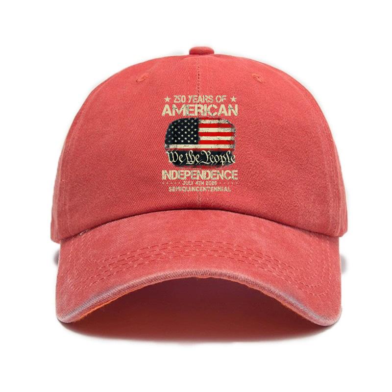 Versatile trend American flag print washed old soft top baseball cap Unisex sunshade baseball cap