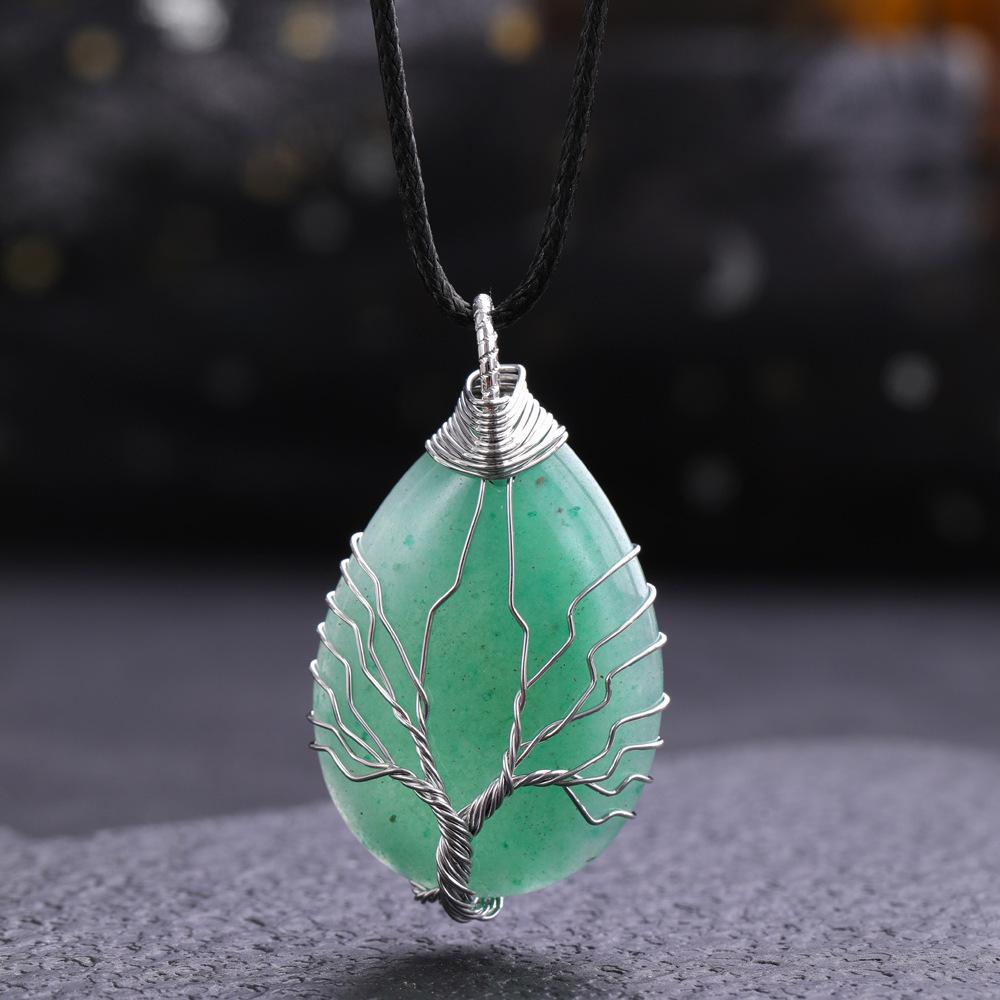 Waterdrop Life Tree Keychain Handmade Wire Wrapped Keychain Personalized Jewelry for Men Couple Family Keychain Pendant