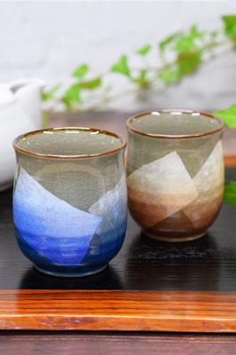 Waza No Kura Stylish Pair of Kutani Ware Made In Perfect Gift for or 88th Birthdays Teacups, Silver-Glazed Ceramic, High-Quality Brand, Japan, 60th,