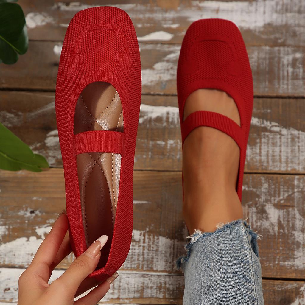 Scarpe Basse da Donna Moda Bocca Bassa Scarpa Singola Designer Punta Quadrata Scarpe Piatte Casual Morbide Comode Scarpe Piatte da Ballerina per Donna