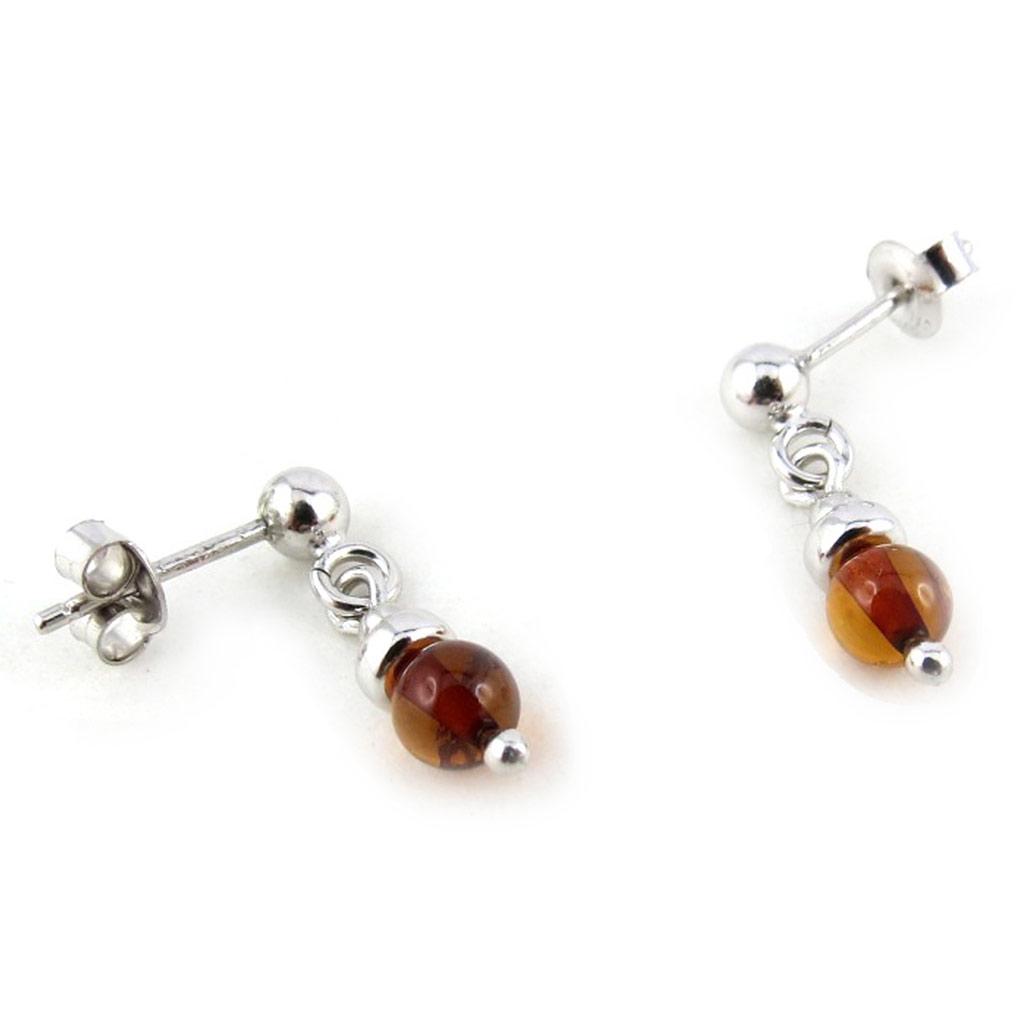 Les Trésors De Lily [N2250] - Silver Earrings 'Inspiration' Amber (rhodium-plated) - 20x5 Mm