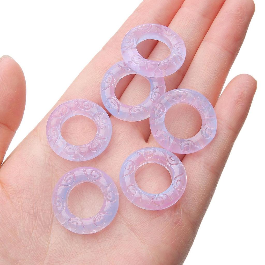 25mm 5 Stück/Beutel Glas Laufring DIY Armband Halskette Ohrringe Handwerk Schmuckzubehör