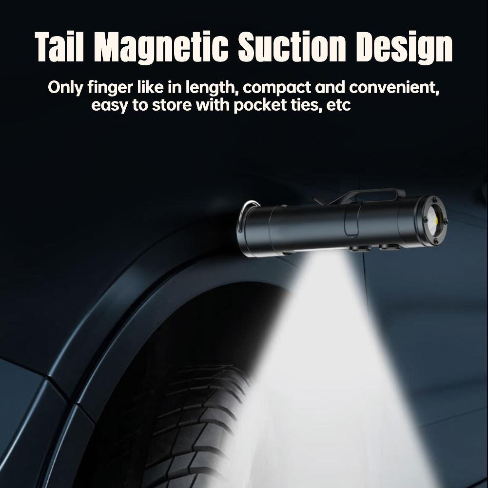Taclite Mini Flashlight with Hat Clip Magnetic Work Inspect Light Portable USB-C Rechargeable UV Lamp MultiFunctional Micro Tool