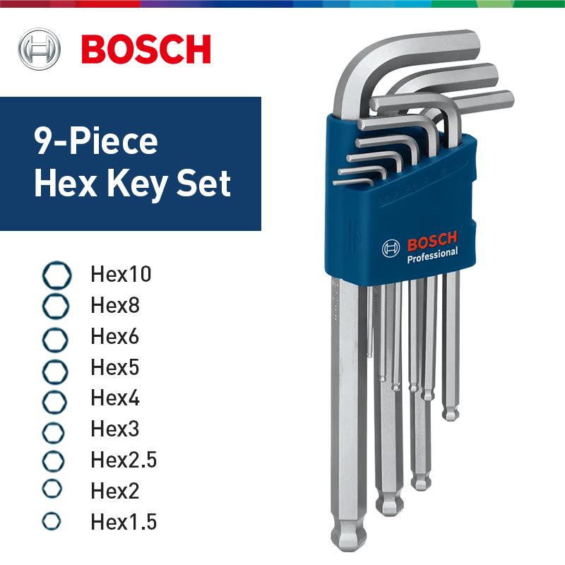 Bosch hex key 9-piece set HEX internal hex type TX Torx type S2 hardened steel material