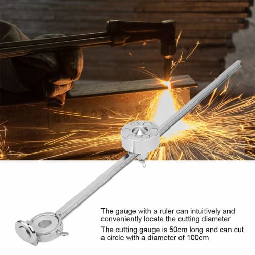 Hilitand Stainless Steel Torch Compass Roller Guide G01-100 Oxygen Welding Cutting Tool with Scale Ruler