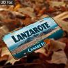 Vintage kovový nástěnný umělecký znak ostrova Lanzarote  x cm Retro hliníková dekorace s designem malebné krajiny Zvětralý vzhled