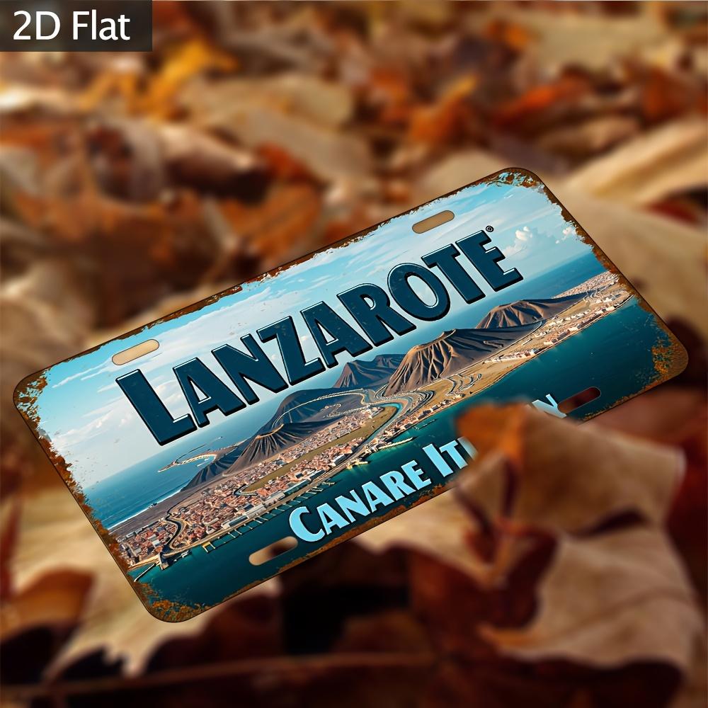 

Vintage Lanzarote Island Metal Wall Art Sign x cm Retro Aluminum Decor with Scenic Landscape Design Weathered Look 15x30cm(5.9x7.8inch)