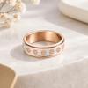 Floral Spinner Ring with Repeating Sunflower Pattern and Rotating Outer Band for Everyday Jewelry Styling and Stacking