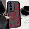 Kiss me Love Red Lips S24FE Phone Case For Samsung S25 S24 S23 Ultra 5G S22 S20 Plus S21 FE Cases Cover Galaxy S25Ultra Funda