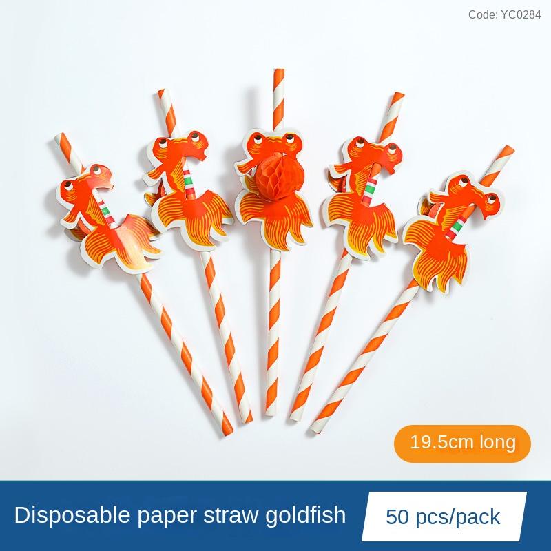 50pcs Creative Paper Straws Disposable Biodegradable Paper Environmental Straws Party Juice Cocktail Decoration Straws