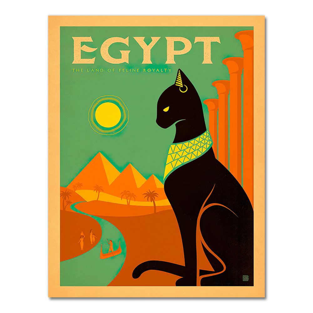 Retro Travel to Africa Egypt Canvas Painting Vintage Wall Pictures Kraft Posters Coated Wall Stickers Home Decoration Gift