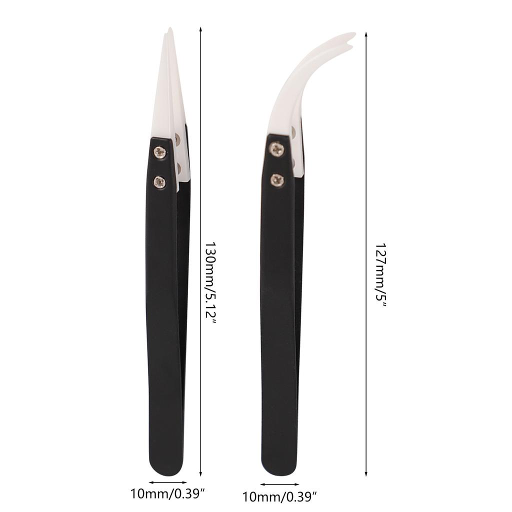 (2 Stücke) Antistatische Pinzette, hitzebeständige Isolationspinzette, Edelstahlpinzette für die Reparatur von Elektronik