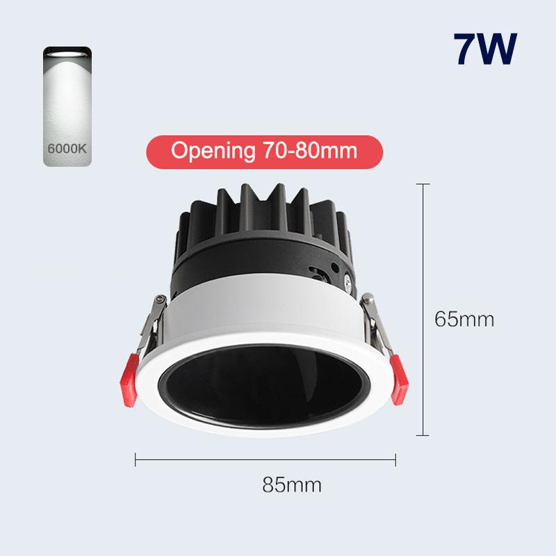 Recessed Aluminum Cob Led Downlights 7W 10W 12W Led Ceiling Lamp Led Spot Lights Background Lamp Indoor Lighting 110V/220V