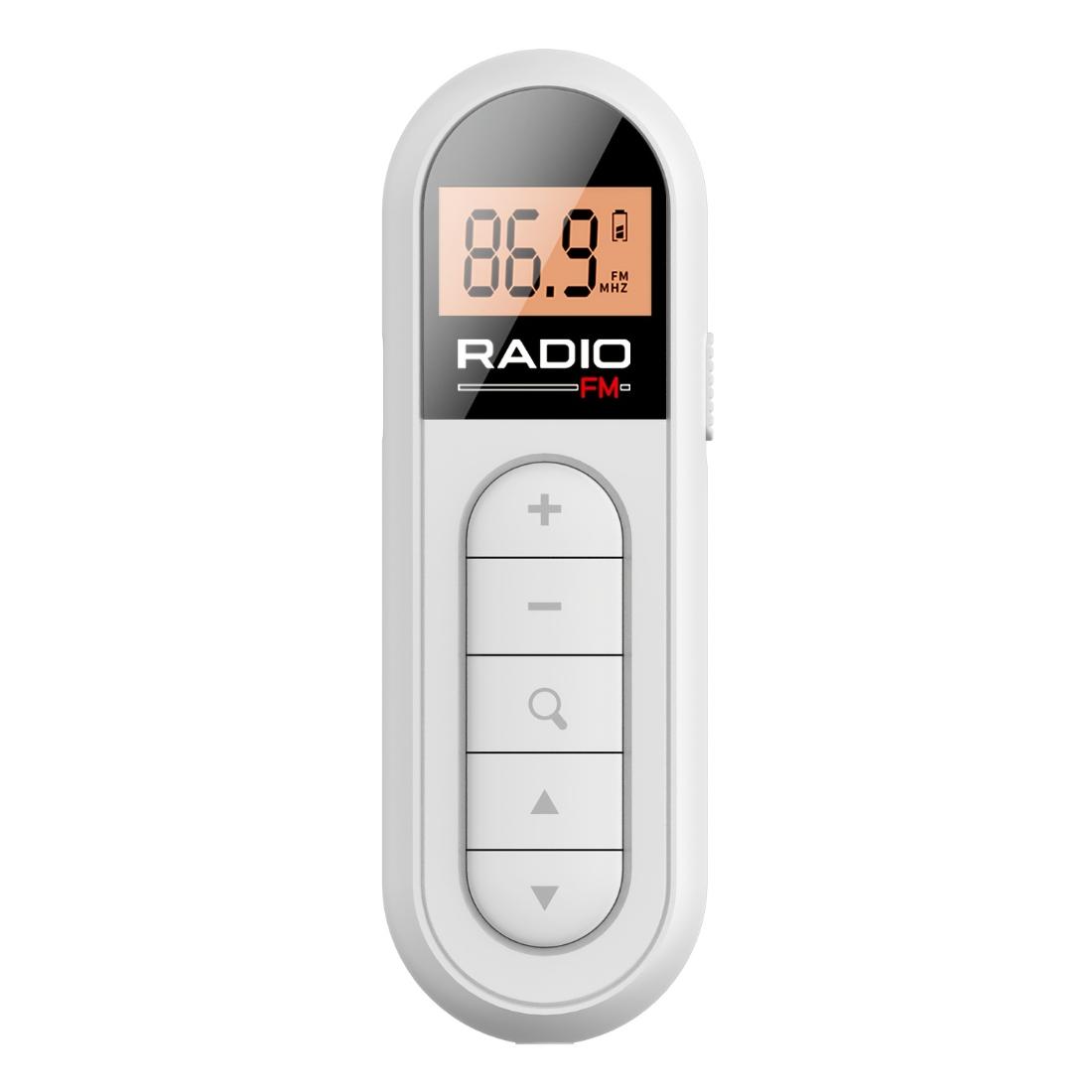 

Rechargeable Mini FM Radio With Clip, Portable Lavalier Radio For Meeting, Tour Guide, Racing And Sports, Lightweight Pocket Radio With Free Earphone білий