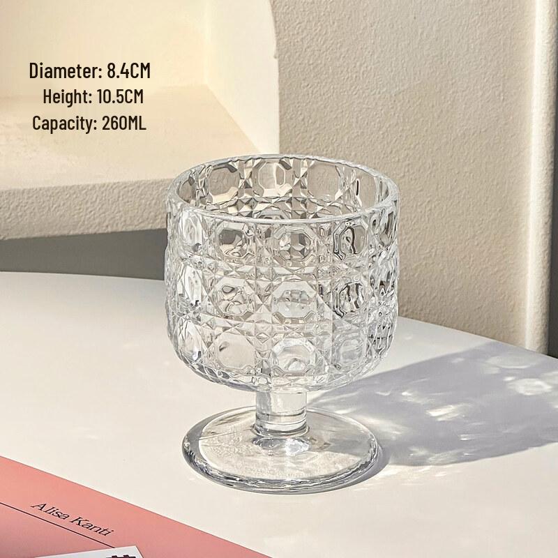 ZISIZ High-Foot Transparent Glass Cup