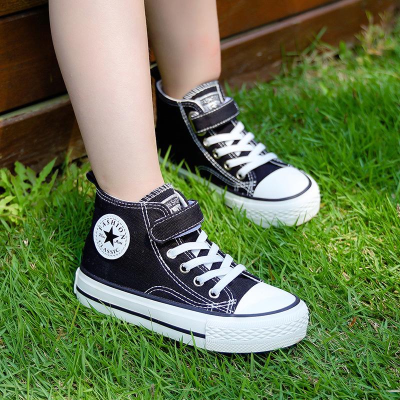 Kids' High-Top Canvas Shoes: Korean Style Spring Shoes for Boys and Girls