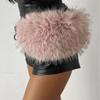 New MAO MAO Retro Faux Fur Waistband and Plush Waistchain