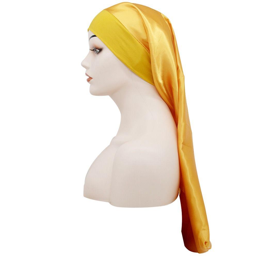 Wide Edge Satin Sleep Cap Long Hair Cap Fashion Silk Hair Wrap  Sleeping