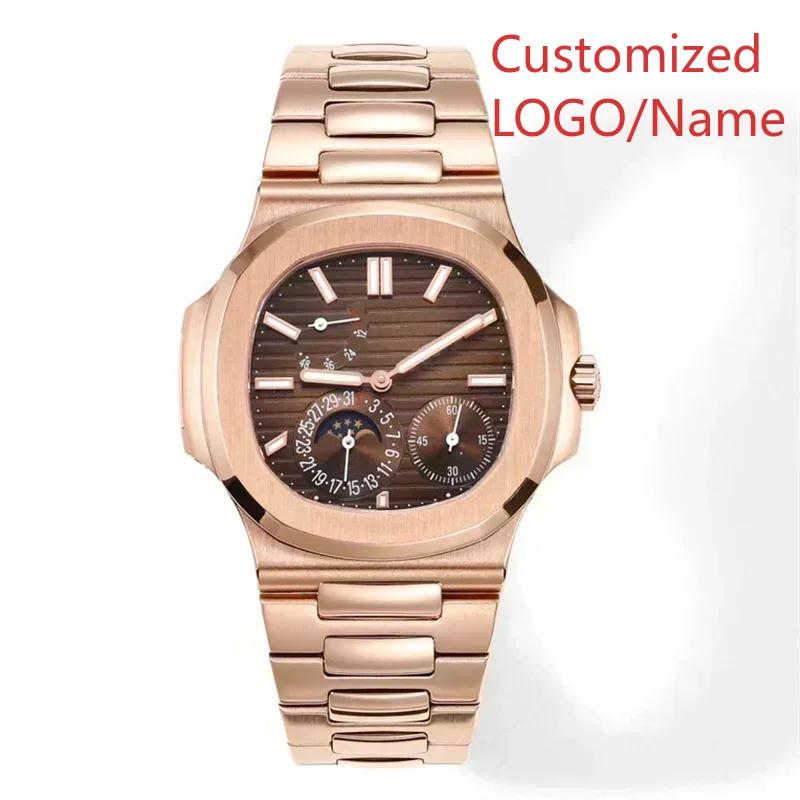 A11 Store Customized Watch Men Watch Automatic Mechanical Multi-functional Watches Stainless Steel Sapphire Leather Watch