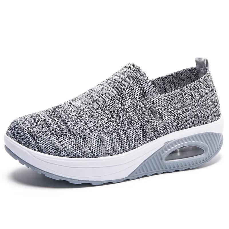 Sport Shoes for Women Fashion Comfortable Women Sneakers Platform Slip-On Vulcanize Shoes Air Cushion Wedges Women Running Shoes
