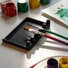 3D 5 Slots Paint Brush Holder With Drip Tray Portable Water Coloring Brushes Organizer Desktop Brush Holders