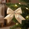 Champagne Party Supplies 4Pcs Glitter Christmas Bow, Sparkling Ribbon Hanging Ornament for Floral Arrangement Bows Tree Front Door Wreath, Festive