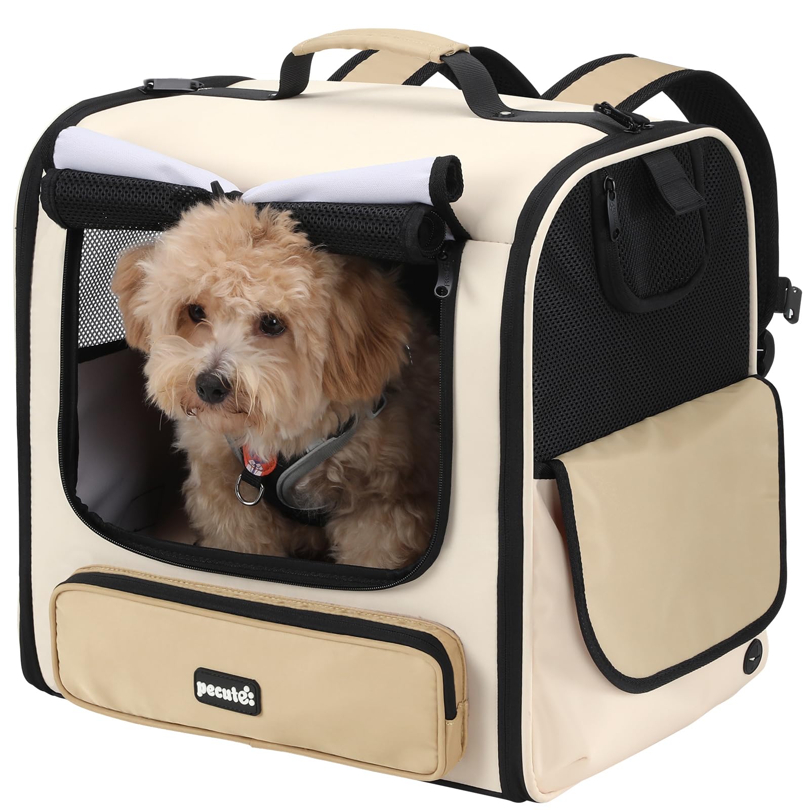 

Pecute Cat Carrier Pet Carrier Bag for Dogs and Escape Easy to for Small and Small Perfect for Hospital Disaster and Emergency Khaki Backpack, Cats,