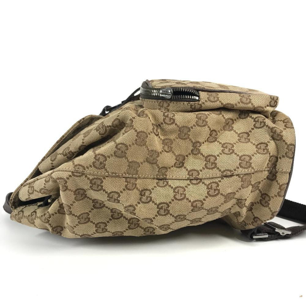 GUCCI 114552 GG logo backpack Bag Backpack GGCanvas/Leather Beige/Dark brown