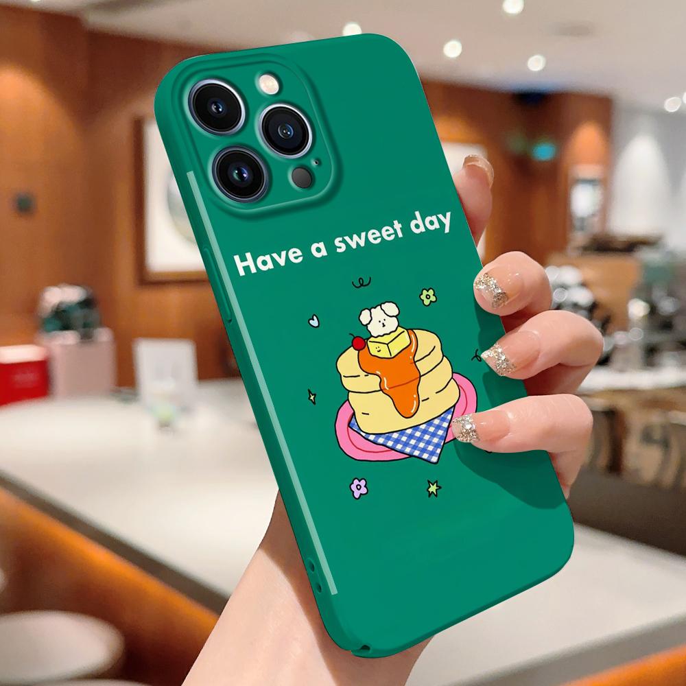 For iPhone 16 15 Samsung S23 S22 A13 A23 A52 A33 Huawei Honor Xiaomi Redmi OPPO Vivo Happy Cute Dog Cat Design Hard Full Lens Protect Cartoon Case