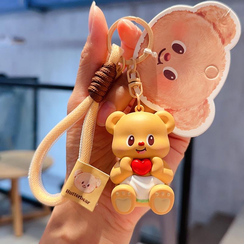 Chaveiro Fofo de Urso Trompete - Pingente de Presente Criativo para Casais