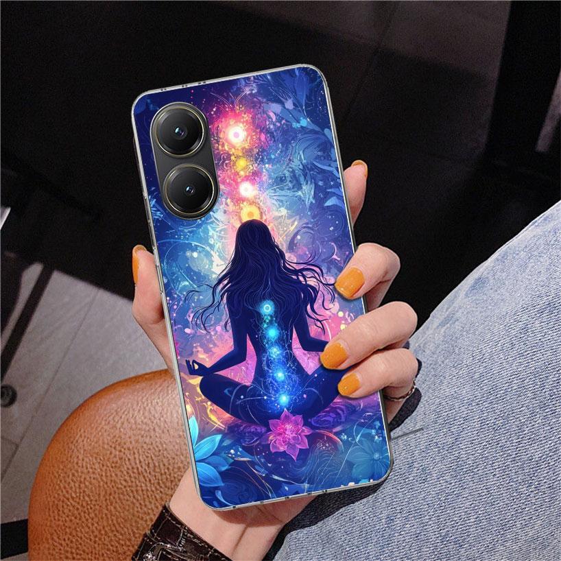 Yoga Chakra Spirituell Energi Universum Phnoe Fodral för Xiaomi Poco X5 X6 X7 Pro X4 Gt F7 Ultra M8 M7 Redmi 15C 15 13C 13 12C 12 Un