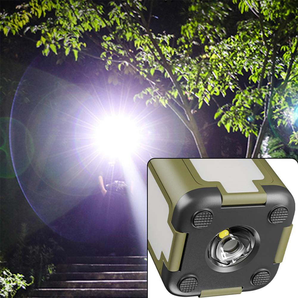 Outdoor Solar Light Type-C Rechargeable Flashlight Portable Foldable Camping Light Power Bank LED Tent Lights for Camping Hiking