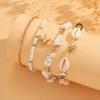 Boho Layered Starfish Pendant Bracelet Set Women With Shell Beads Beach Style Zinc Alloy Jewelry