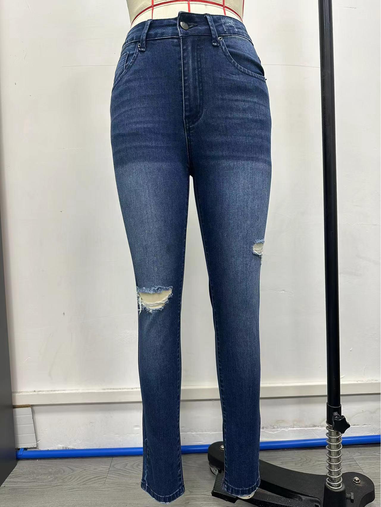 2024 Women s High Waist Slimming Hip Lift Skinny Jeans L синий