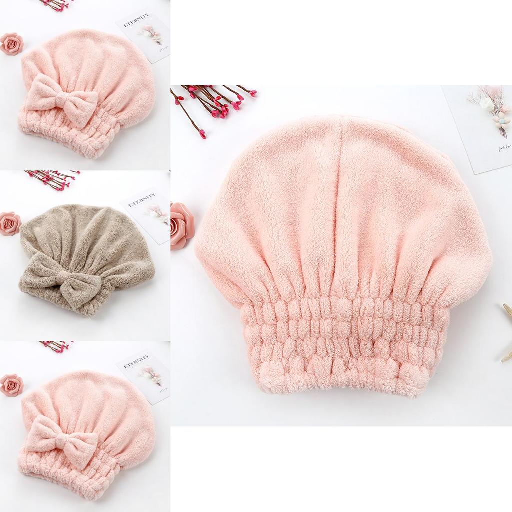 Coral Fleece Hair Towel Cap Large Absorbent Bath Head Cover For Home Use