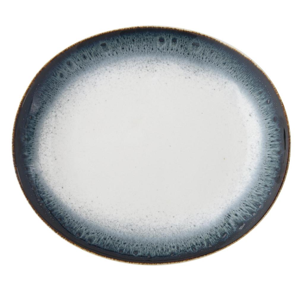 Porcelain Dinner Set 12-Piece Oval Reactive Glaze Time Dim DUKA