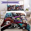 3pcs Custom Name Halloween horror Bedding Set Duvet Cover Closure Includes 1 Duvet Cover & 2 Pillowcases, Soft and Comfortable for All Seasons.