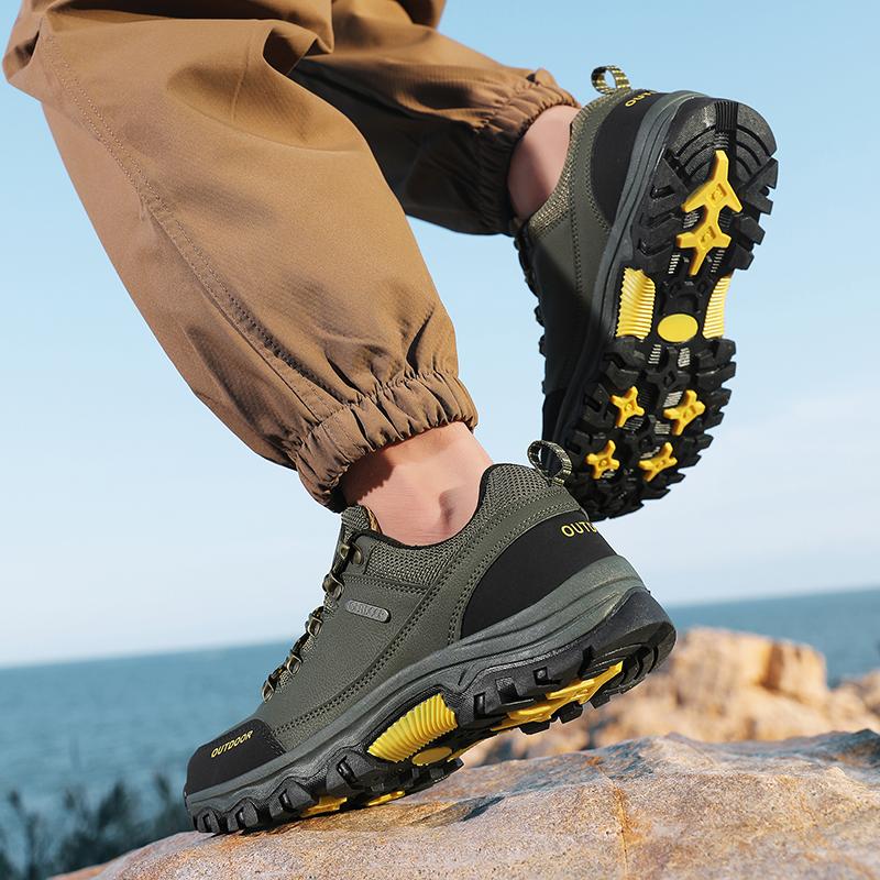 PU Leather Hiking Shoes Anti-collision Outdoor Sneakers Men's Waterproof Climbing Sports Shoes Anti-slip Camping Trekking Shoes