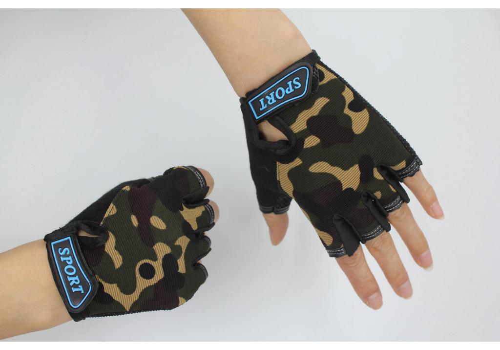 Kids' Non-Slip Breathable Half-Finger Cycling Gloves for Summer Outdoor Sports