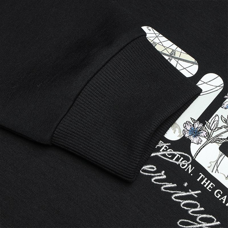 FILA Versatile Comfortable Knitted Hoodie Women hoodies Black F11W518215FBK